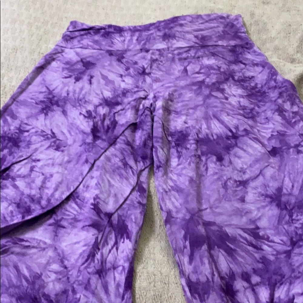 Purple Tye Dye Wide Leg Pants XL